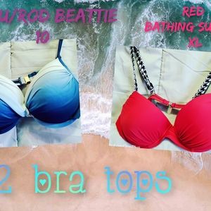 2 bathing suit tops
